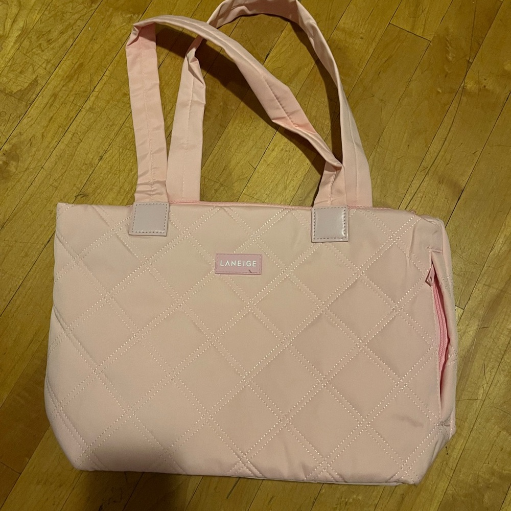 LANEIGE Soft Pink Quilted Tote BNWOT